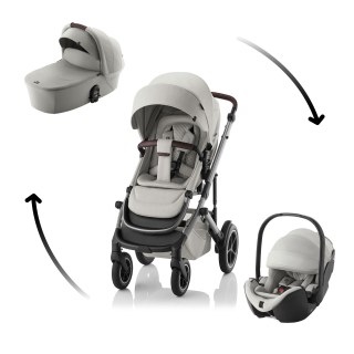 Set kočárek Smile 5Z + hluboká korba + autosedačka Baby-Safe PRO Lux, Linen Grey